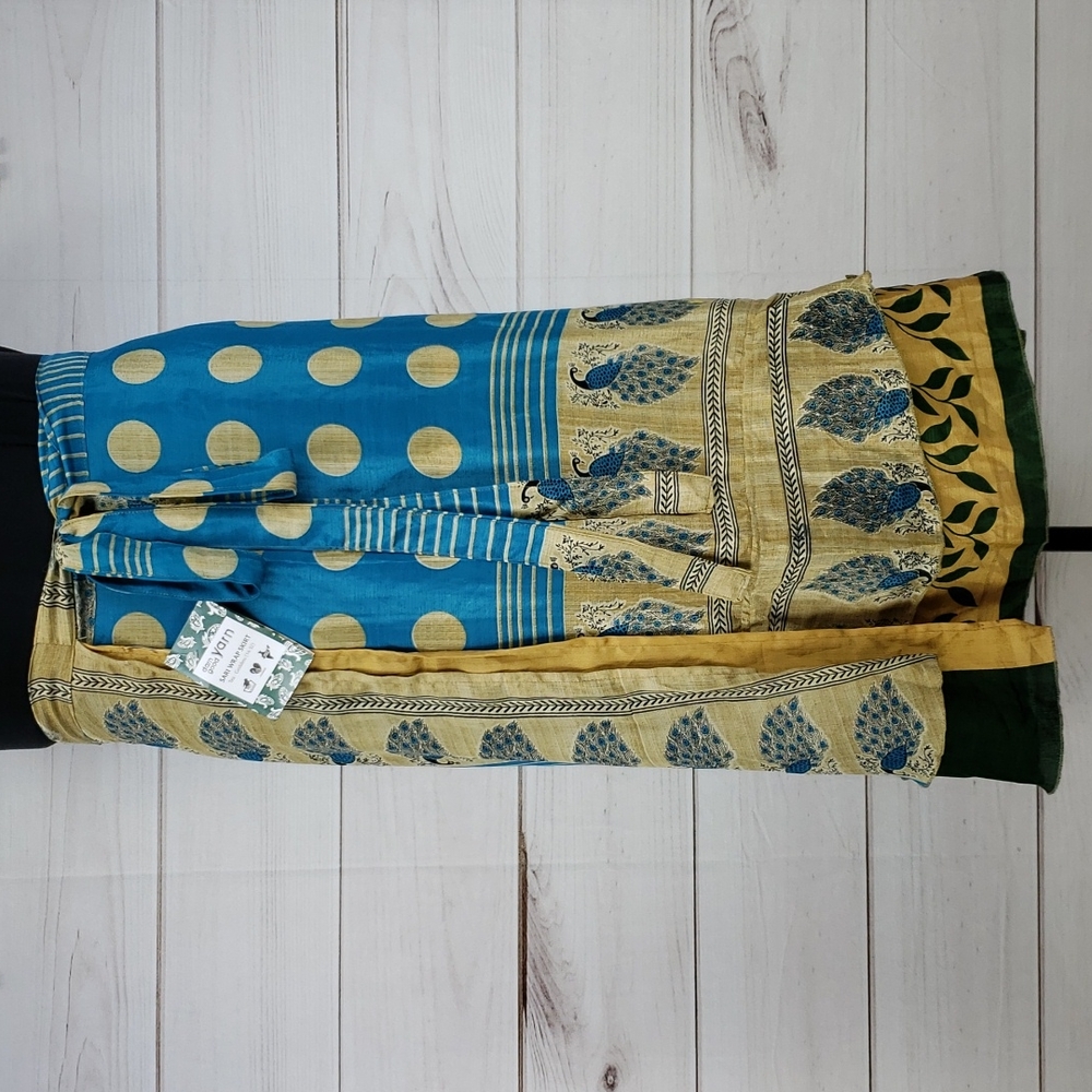 Darn Good Yarn Sari Silk Wrap Skirt Tea Goddess